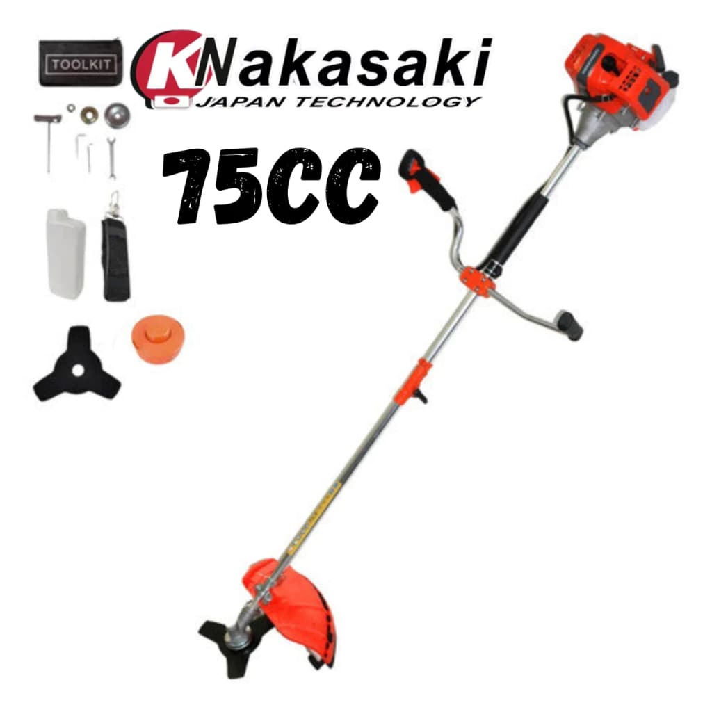 Roçadeira Multifuncional Profissional À Gasolina 75Cc corta grama com disco e nylon