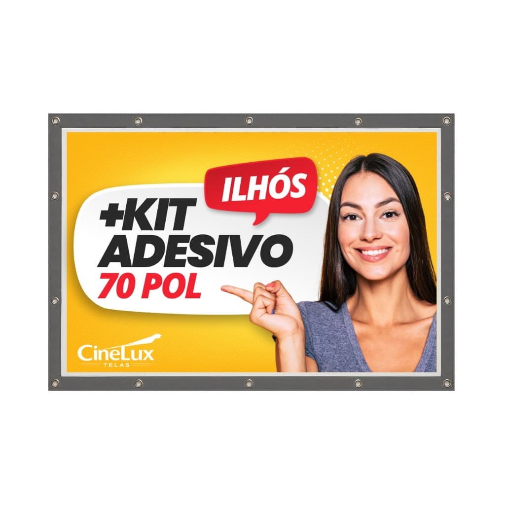 Tela de Projeção Projetor Datashow com Ilhós 70 Polegadas Ideal para Filmes e Projetor Dobrável Portátil