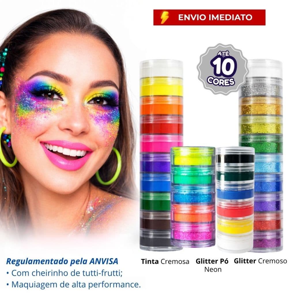 5/10 Cores Tinta Facial Maquiagem Artística Profissional Colormake Recreação Infantil Escolar