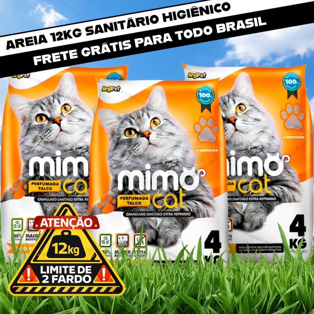 Kit Fardo 1 à 3 Pacotes Granulado de Argila Higiênica de Gato Forma Torrões Areia Perfumado Mimocat