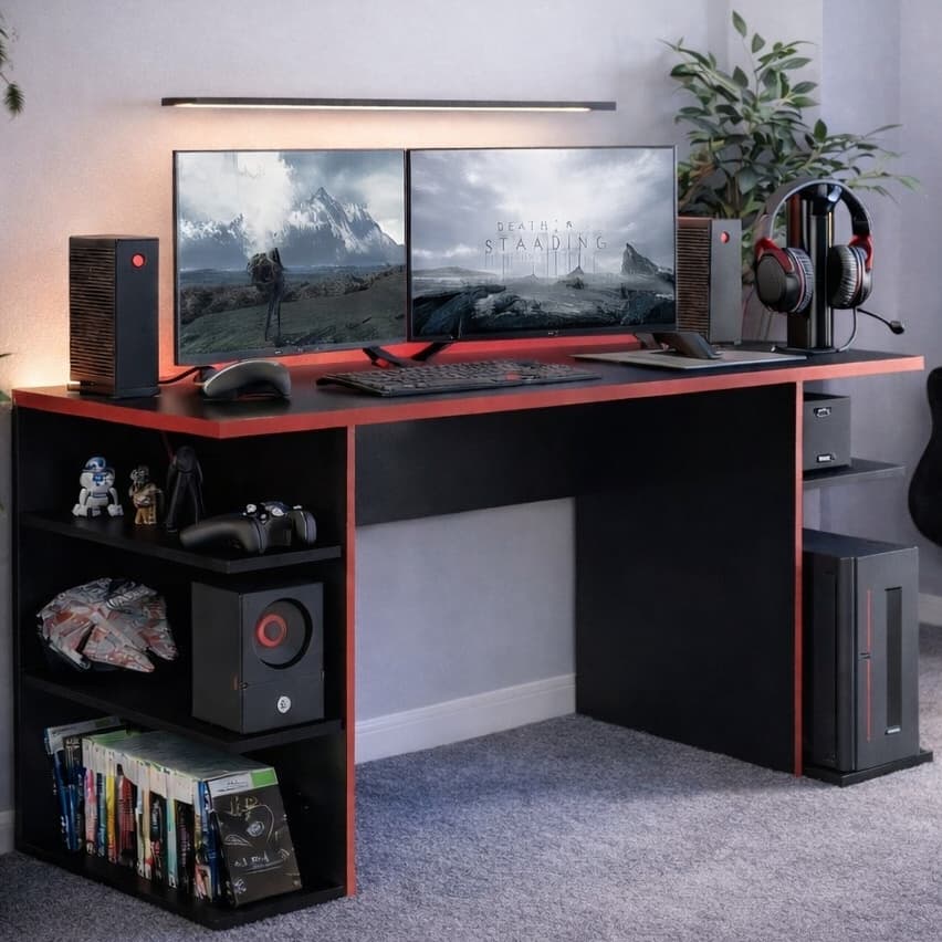 Mesa Gamer Escrivaninha Computador Pc Jogos Notbook Quarto Sala Moderna Promoção Cores