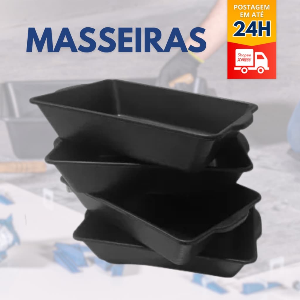 Caixa Plastica de Massa Masseira 20 Litros Multiuso Pedreiro Obra Construção Cimento