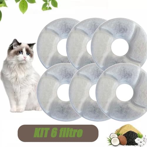 6PCS Filtros para bebedouros de gatos Filtro de carbono para bebedouro, filtro de bebedouro e para