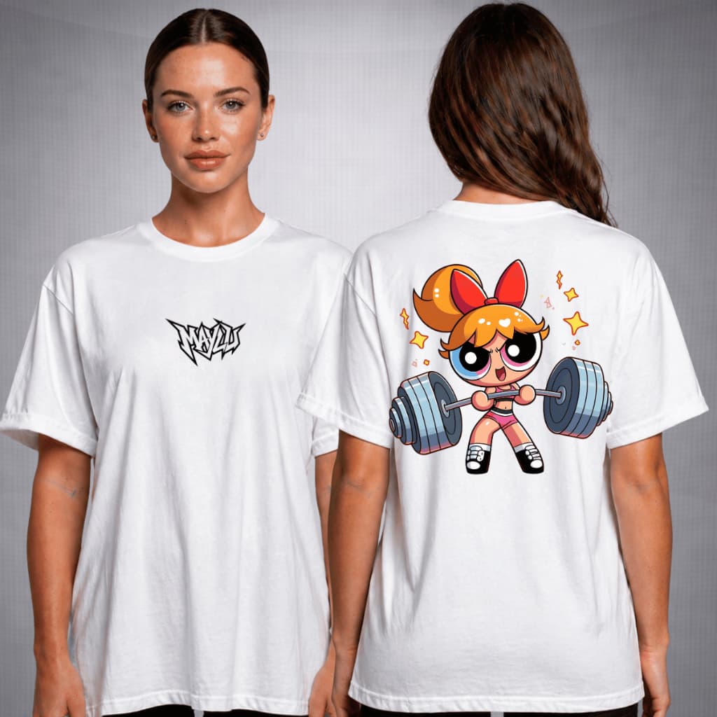 Camiseta Feminina Academia Estampa Florzinha As Meninas Super Poderosas 100% Algodão Fitness