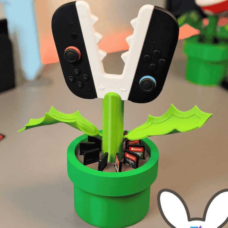 Suporte para Controle Joy-Con Nintendo Switch 2 Planta Carnívora Super Mario + Porta Jogos Cartuchos