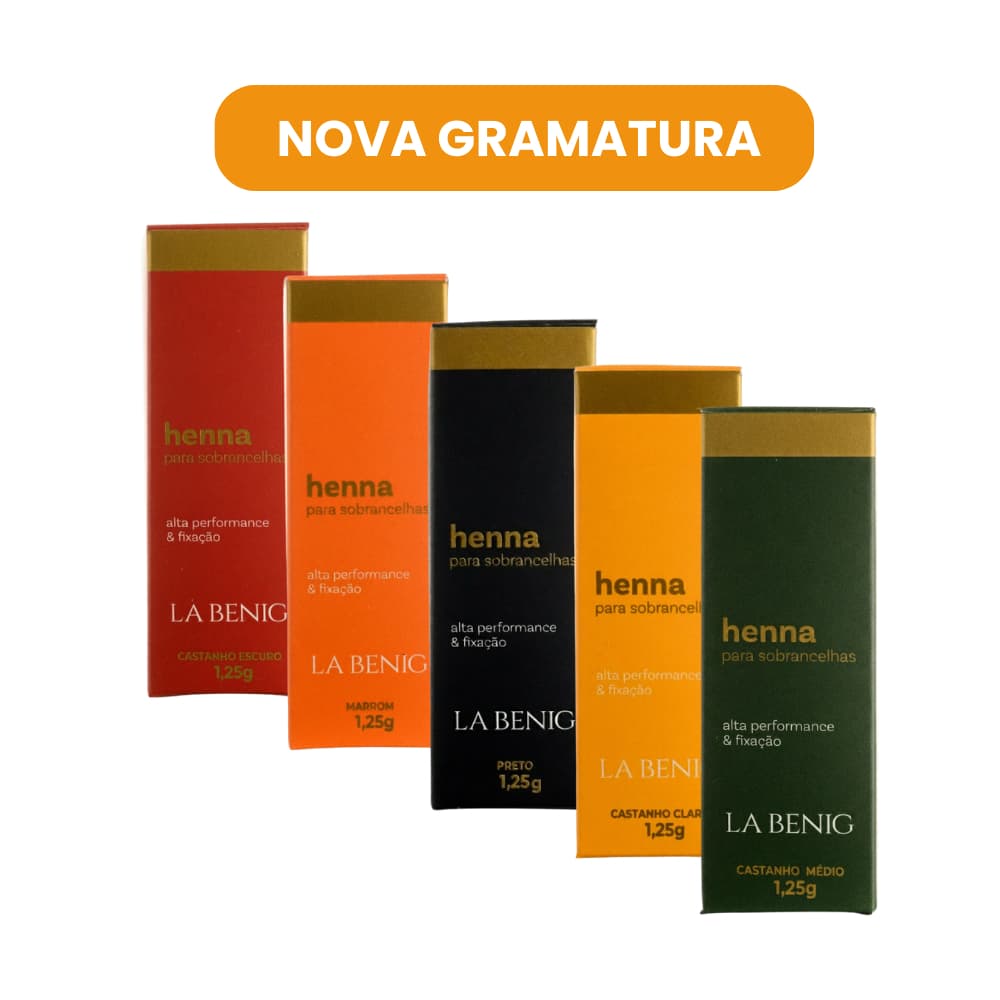 Kit 3 Henna La Benig Para Sobrancelhas Promoção