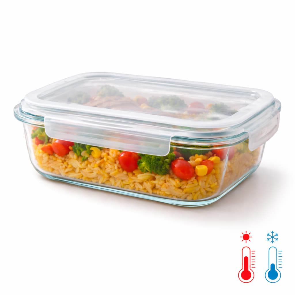 Potes 1, 2, 3, 4 e 5 Marmitas Vidro 630ml Hermética Com Tampa Trava – Pote Borossilicato Forno Freezer Micro-ondas