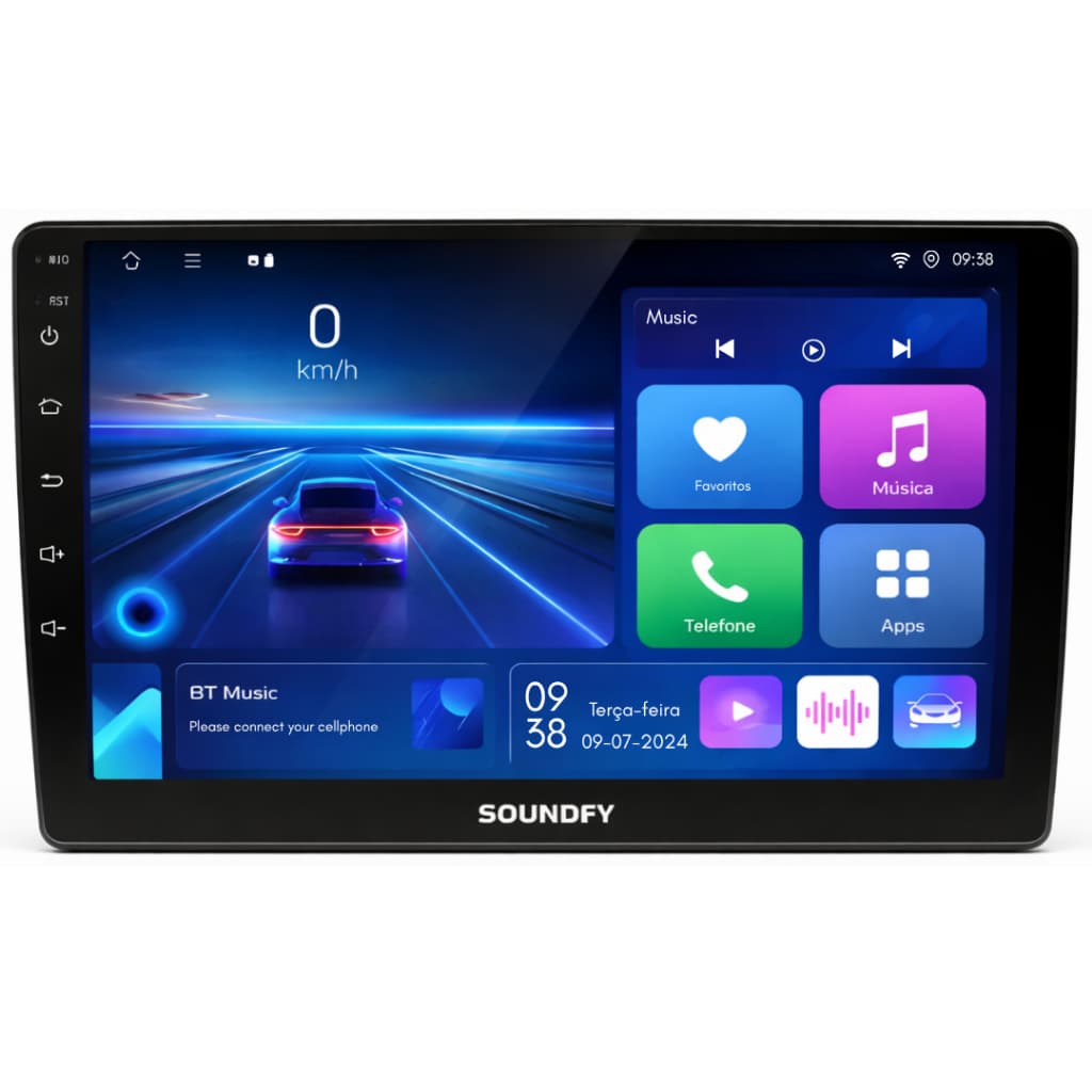 Central Multimídia Universal 2din Android Soundfy Sy-010md 2gb 64gb Carplay 9 Polegadas