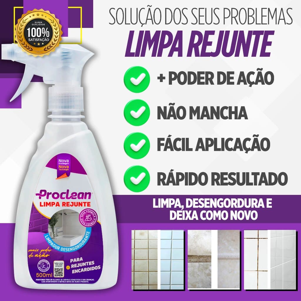 Limpa Rejunte Proclean Sujo Encardido Manchado Sem Esforço 500ml