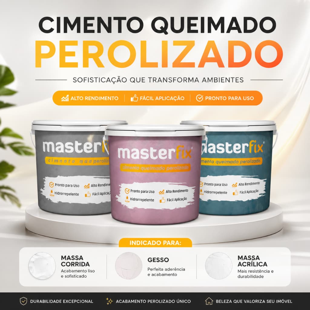 Cimento Queimado Perolizado 3Kg Massa Efeito Aveludado