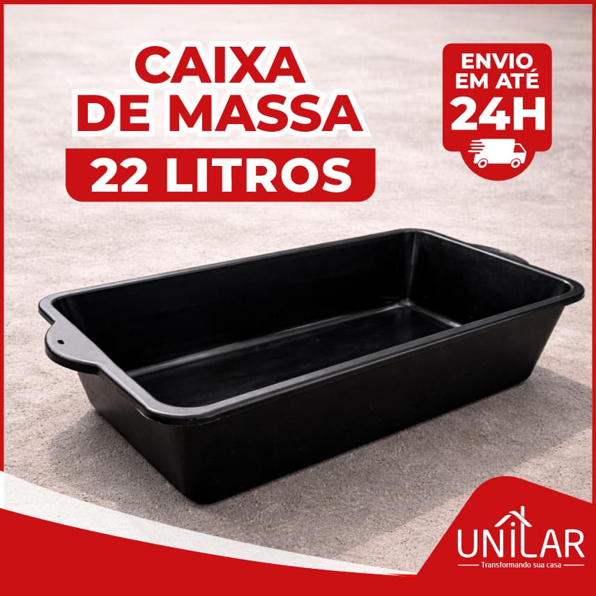 Caixa de Massa 22 LITROS MULTIUSO Construção Resistente Caçamba Concreto Massa Areia Gato Pet