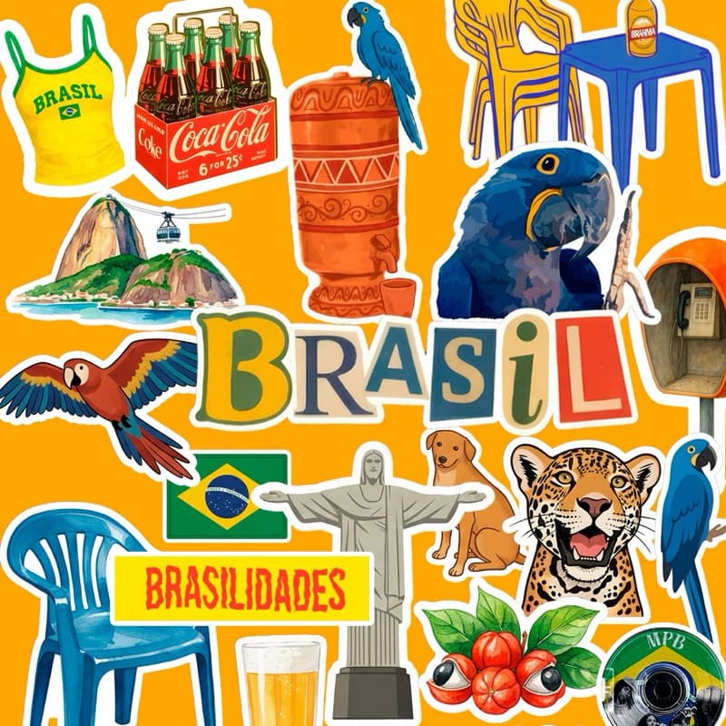 46 Adesivos Brasilidades Sticker Brasil Vinil à Prova D'Água – Stickers Brasil para Kindle Caderno Garrafinha