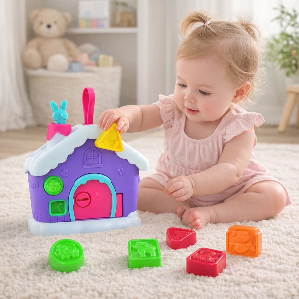 Brinquedo Educativo Didático Para Bebê Casinha de Neve Com Pecinhas de Encaixe