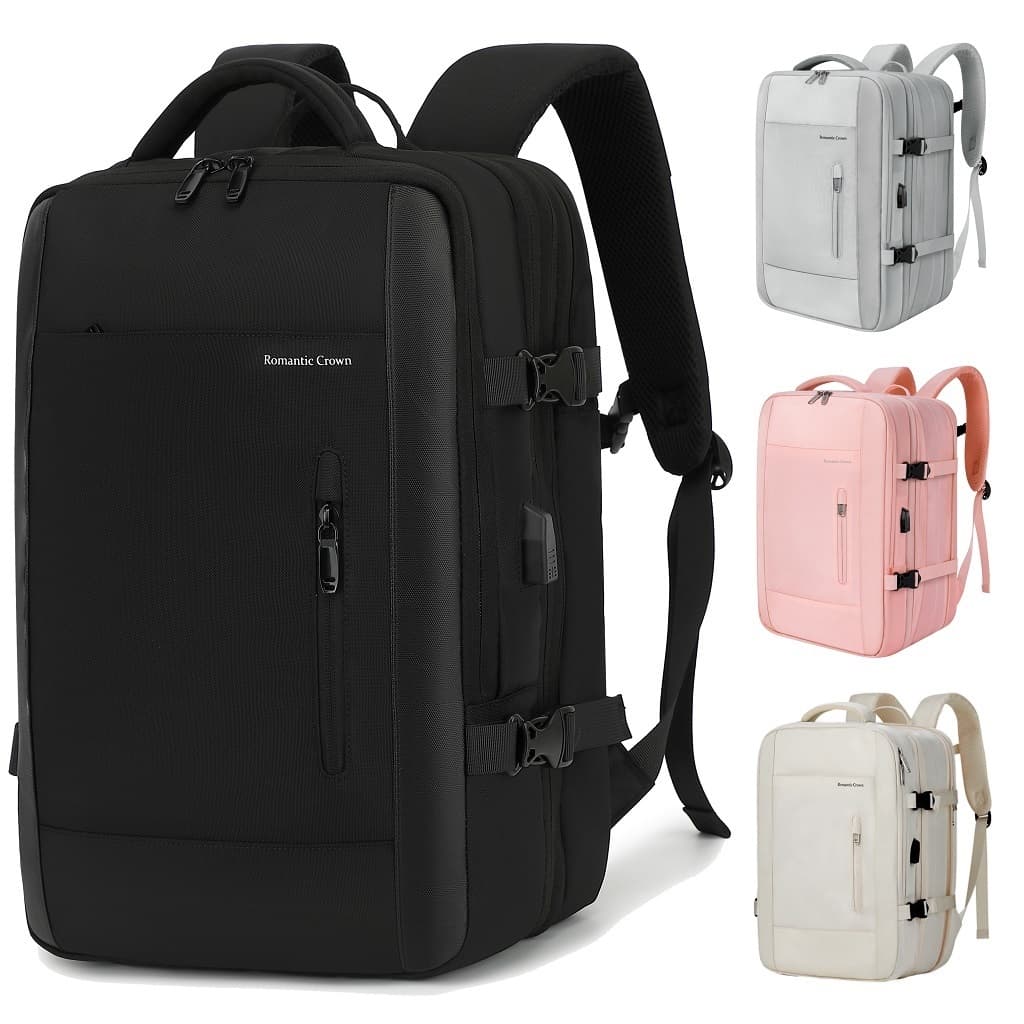 ROMANTIC CROWN Mochila de Viagem MascuIina e Feminina ImpermeaveI Reforçada Executiva para Notebook