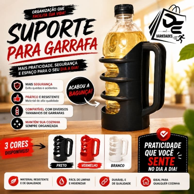 Porta Óleo e Vinagre Organizador de Cozinha com Alça Prático
