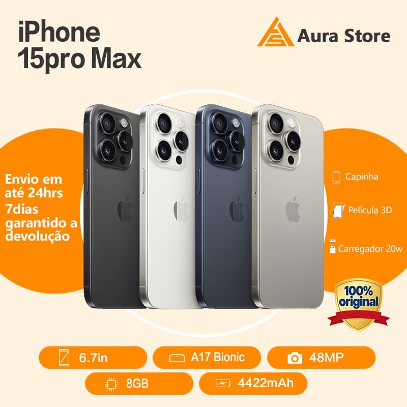 Celular Iphone 15 Pro Max 128gb/ 256gb 100% Original Com Garantia- Vitrine