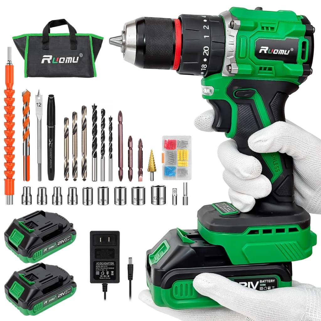 Furadeira Parafusadeira Brushless 120NM Furadeira De Impacto Sem Fio Profissional 21v 2 Bateria