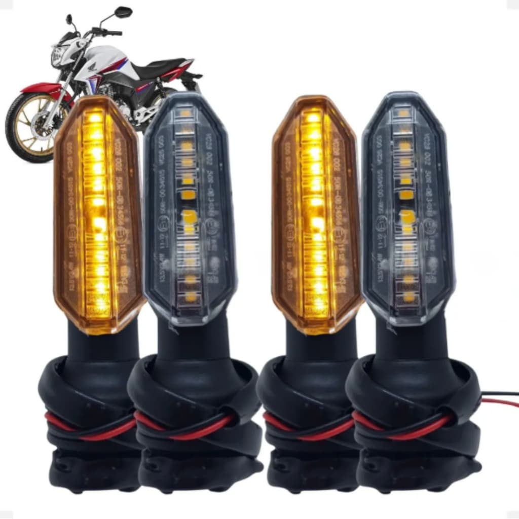 Pisca LED Moto Honda CB 250 Twister 2019 a 2023 CG Titan Fan Start Cargo 2014 a 2023 Seta LED