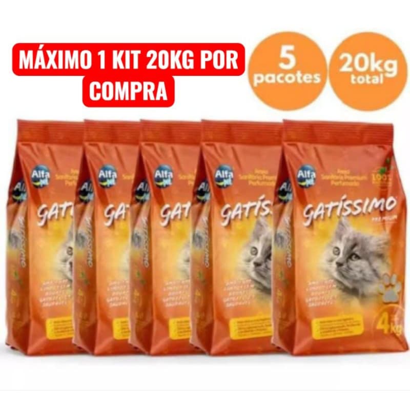 Areia para Gato | Areia de Gato | Areia Higiênica  Gatíssimo 20kg | Perfumada | Sem Perfume