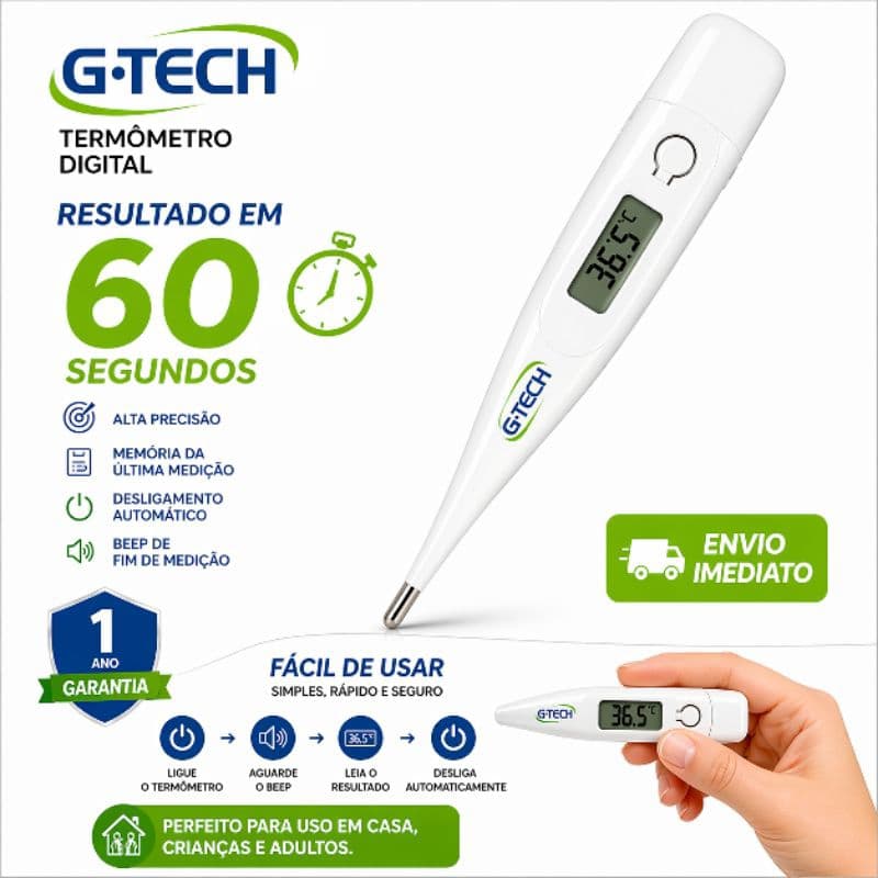Termômetro Digital G-Tech Original 60s Medição Rápida + Envio Imediato