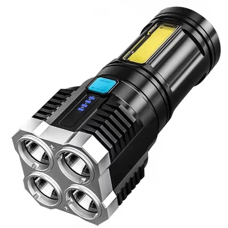 Lanterna LED Forte 1500m Super Potente 4 Luminárias Recarregável USB Portátil Ultra Brilhante