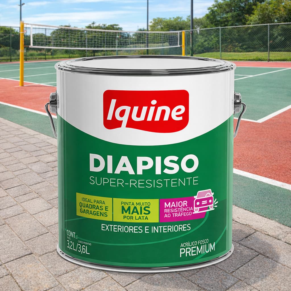 Tinta Para Piso Tinta Resistência ao Tráfego Tinta Antiderrapante 3,6L Iquine Tinta Estacionamentos