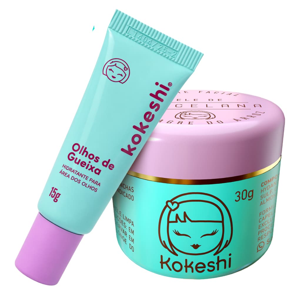 Kit Dupla Renovadores Faciais Kokeshi Pele Porcelana Olhos Gueixa