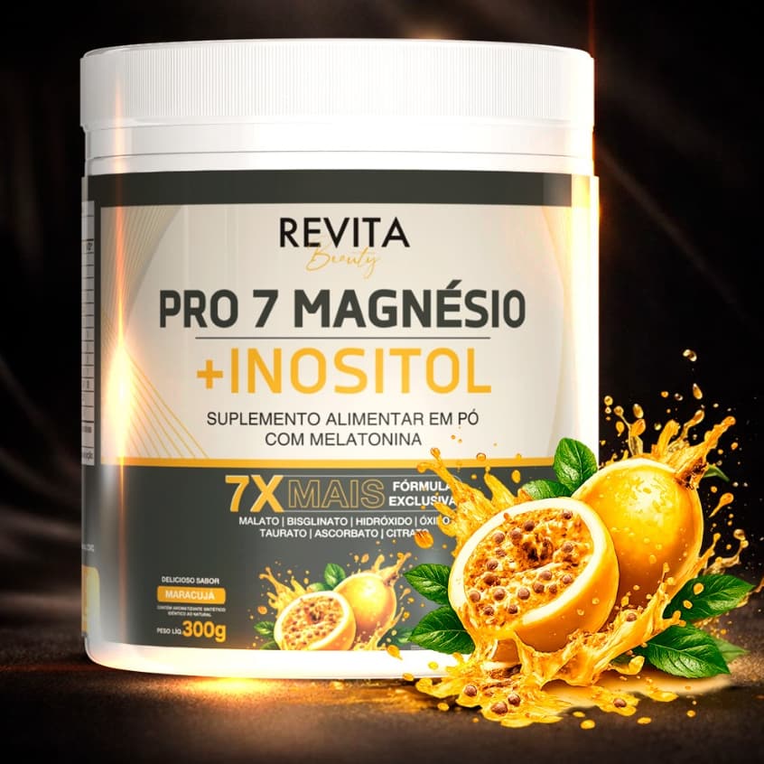 Magnésio Pro 7 + Inositol Revita Beauty 7x Mais Magnésios Formula Premium 300g - Envio Rápido