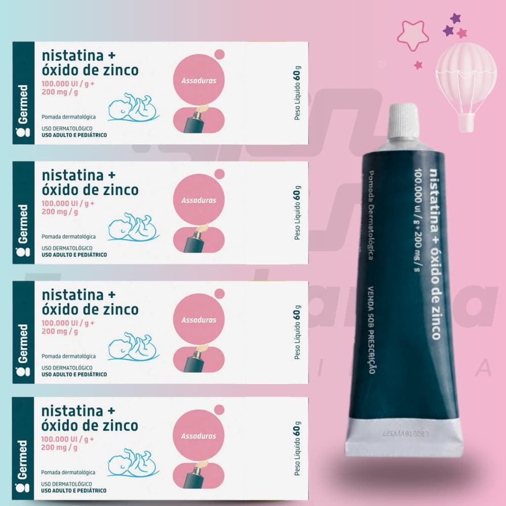 Kit C/4 Creme pomada para assadura com óxido de zinco 60g