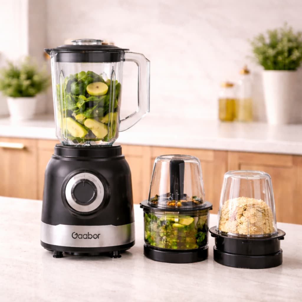 Liquidificador 3 em 1 Gaabor 1000W 220V Copo 1,6L Processador Triturador Potente