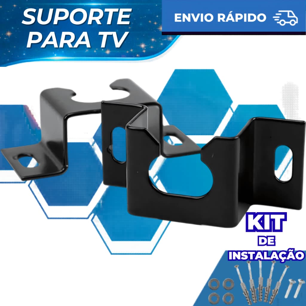Suporte Universal Fixo p/ Smart TV 4K LED QLED - 10" até 100" Ultra Resistente