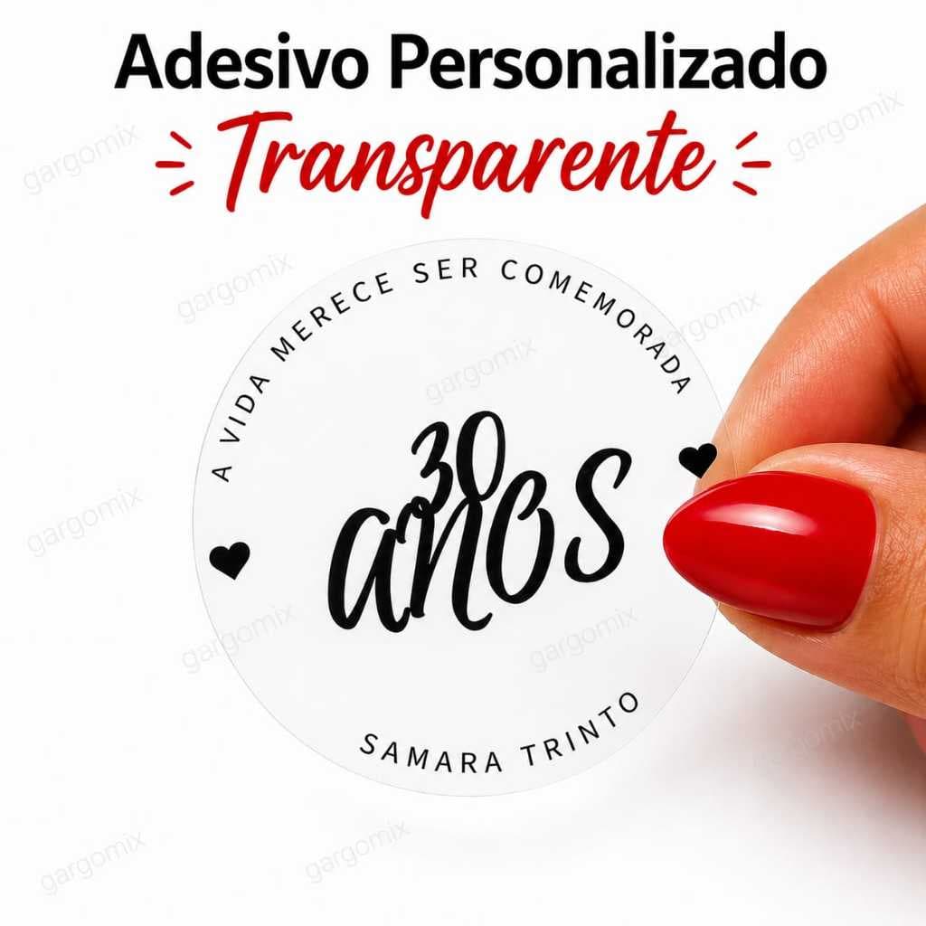 ADESIVO TRANSPARENTE PERSONALIZADO COM SUA LOGO | VINIL À PROVA D’ÁGUA | ETIQUETA ADESIVA PREMIUM