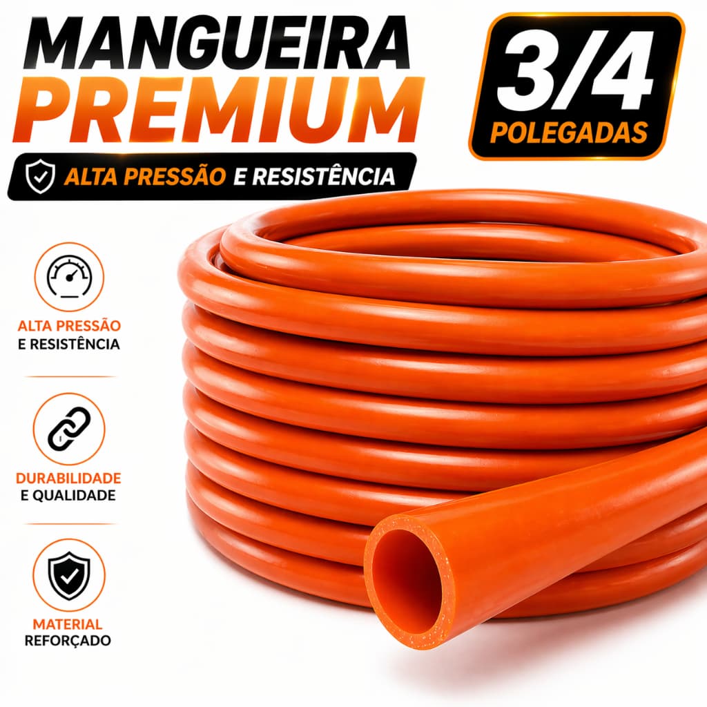 Mangueira 3/4 Reforçada Siliconada Jardim Alta Pressão Flexível Irrigação 5m a 20m