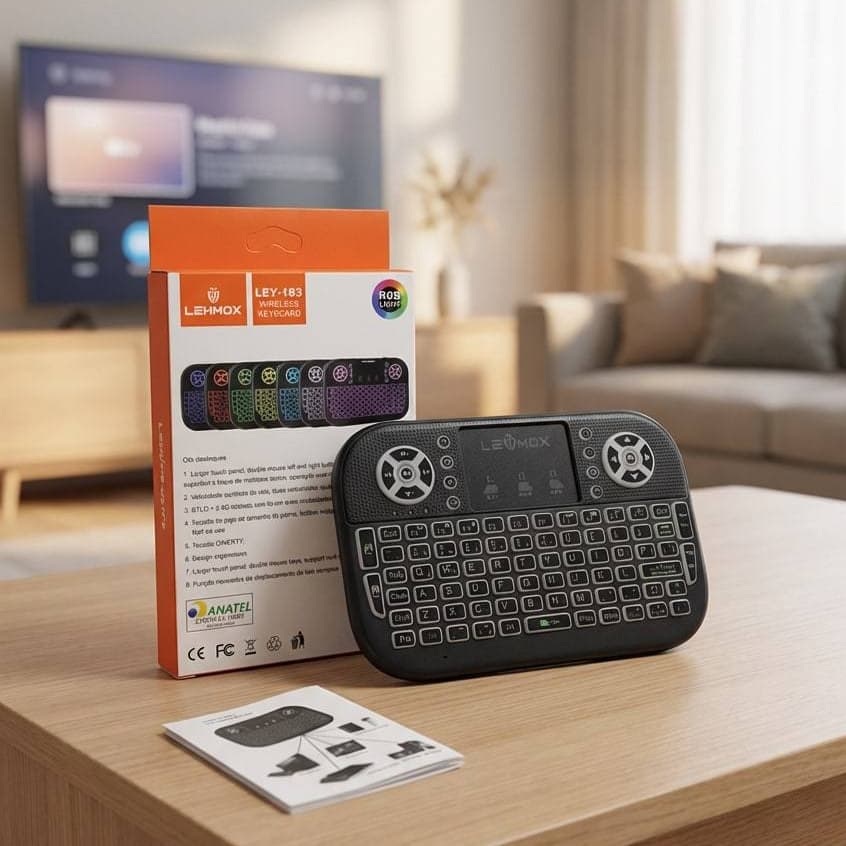 Kit Mini Teclado Controle Sem Fio Para Tv Box Portátil Ergonômico Multiuso TV Smart