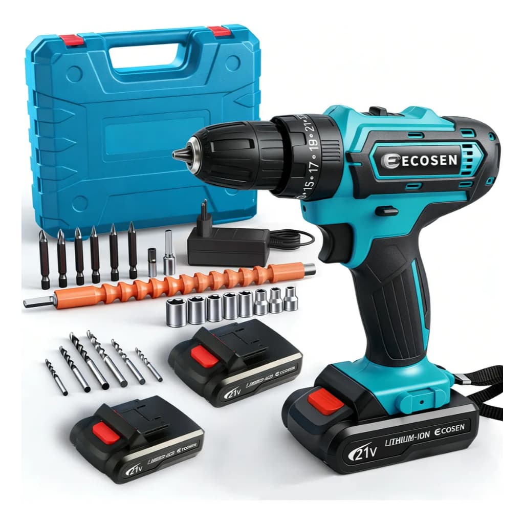 Parafusadeira Furadeira be Impacto  Kit Maleta COM DUAS BATERIAS Kit de 28pcs 220V/110V