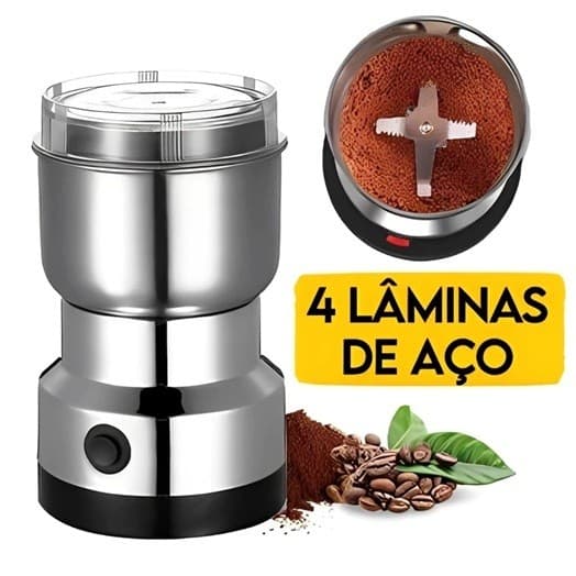 Moedor Multifuncional de Café e Especiarias 110V com Design em Aço Inoxidável 4 Lâminas hello