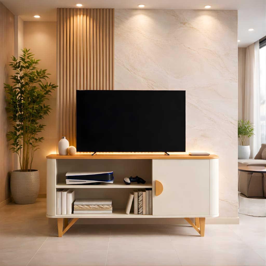 *PROMOÇÃO* Rack Para TV Sala Aparador Estante Suporte ate 50" Com Prateleira Pés em Madeira Maciça