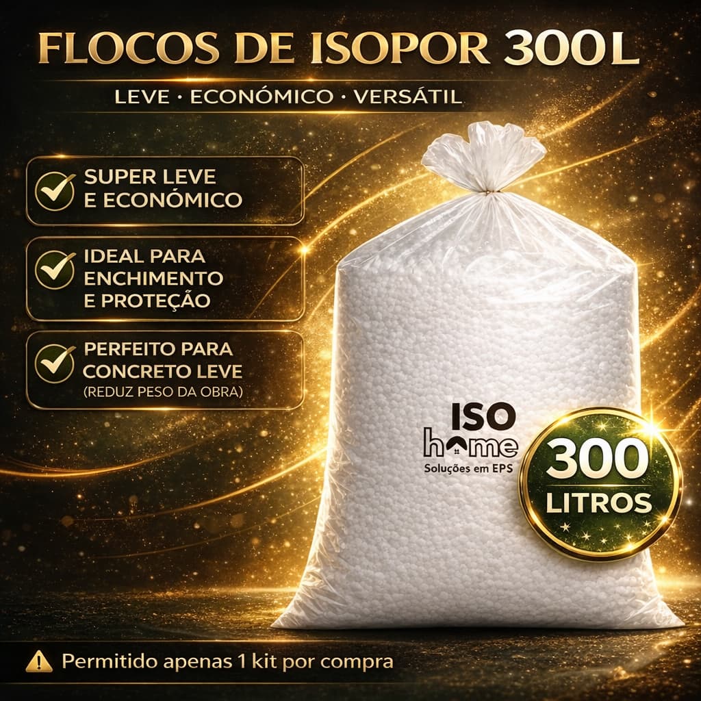 FLOCOS DE ISOPOR - 300 LITROS - Enchimento, Puff, Concreto Leve, Construção Civil.