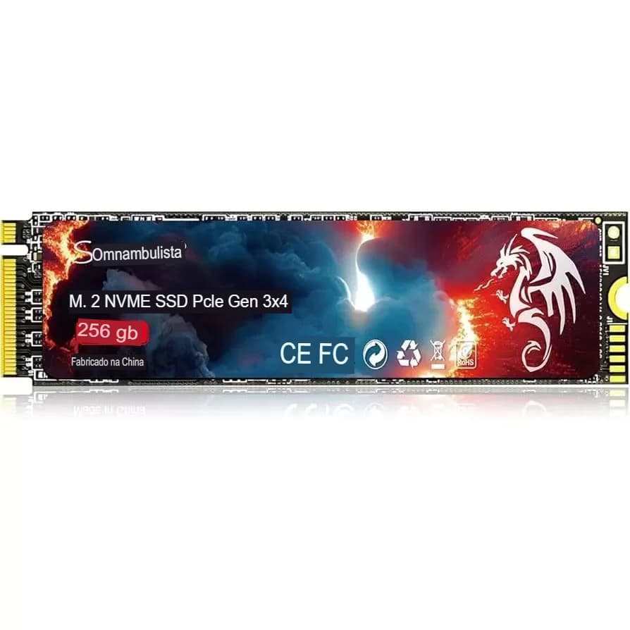 HD SSD NVME Sombulist 256GB M2 M.2 Leitura 2400MB/s, Gravação 1600MB/s Lacrado