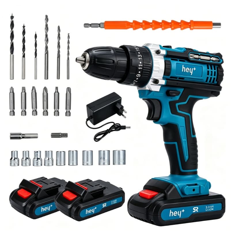 KIT Parafusaadeira e Furadeira Sem fio com 2 baterias 21V 3.0Ah,furadeira de impacto brushless
