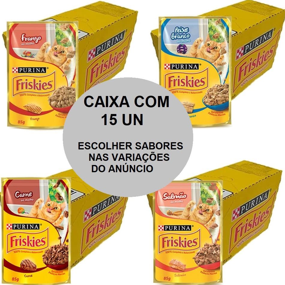 Ração Úmida Nestlé Purina Friskies Sachê Para Gatos CAIXA COM 15 UN