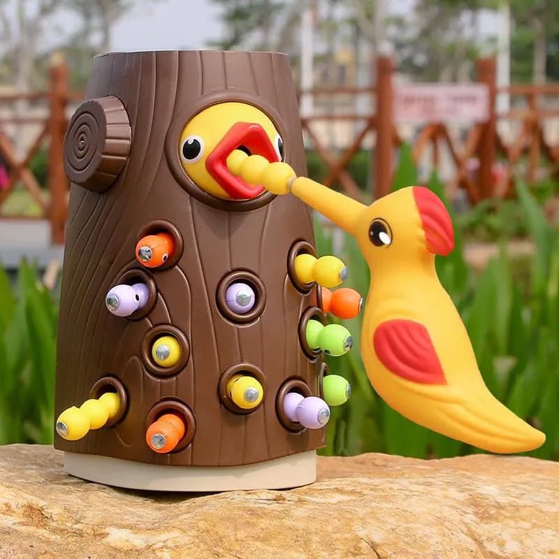 Jogo De Pica-Pau Magnético Montessori Brinquedos Crianças 2 Anos Brinquedo Educativo Alimentação De Pássaros Para Bebês