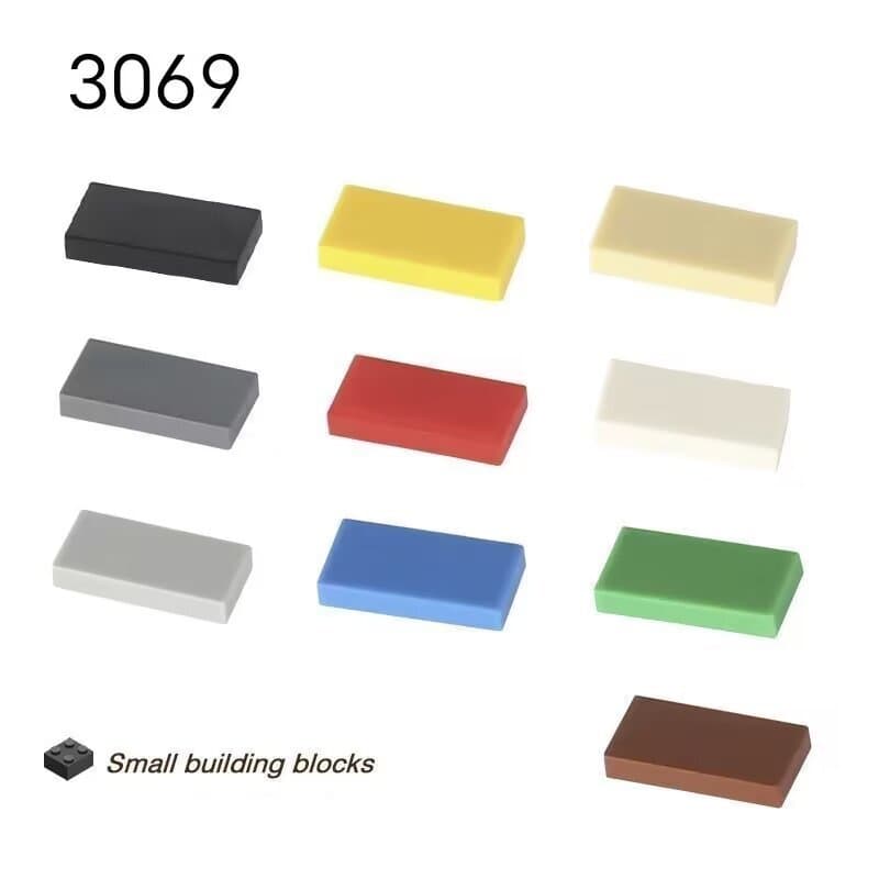 Pequenos blocos de construção de partículas 1 x 2 acessórios de placas leves Lego 3069 compatíveis com o Lego 3069 Brinquedos de Iluminação Educacional Montados