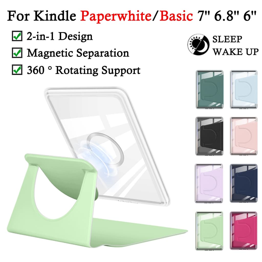Capa 2-em-1 Desmontável para Kindle 11ª Geração Magnética Paperwhite 12ª 10ª 8ª 7ª 6ª 7'' 6.8'' 6'' Acrílico de Proteção