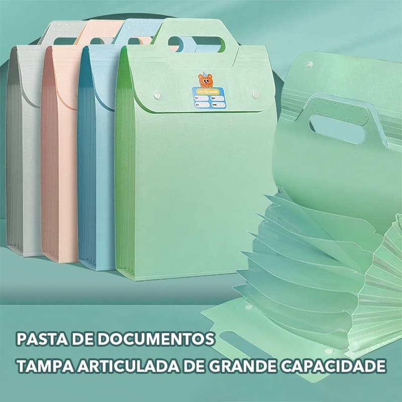 【Promoção de Volta às Aulas】Pasta com divisórias para estudante/Material escolar organizador