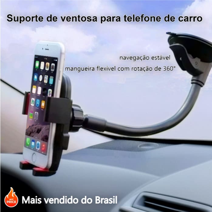 Suporte Celular Carro Veicular GPS Vidro Articulado PARA/ Uber/ 99 Alta Qualidade LE-023-2