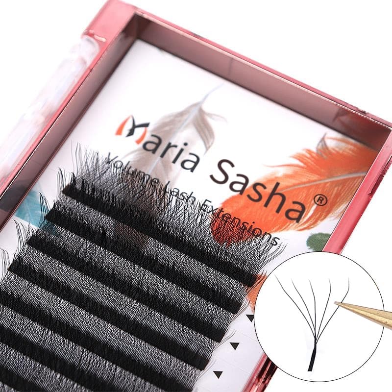 Maria 5D Wm Curl Cílios Fácil Ventilador Extensões Volume Pré-Fabricado Estilo W Natural Macio