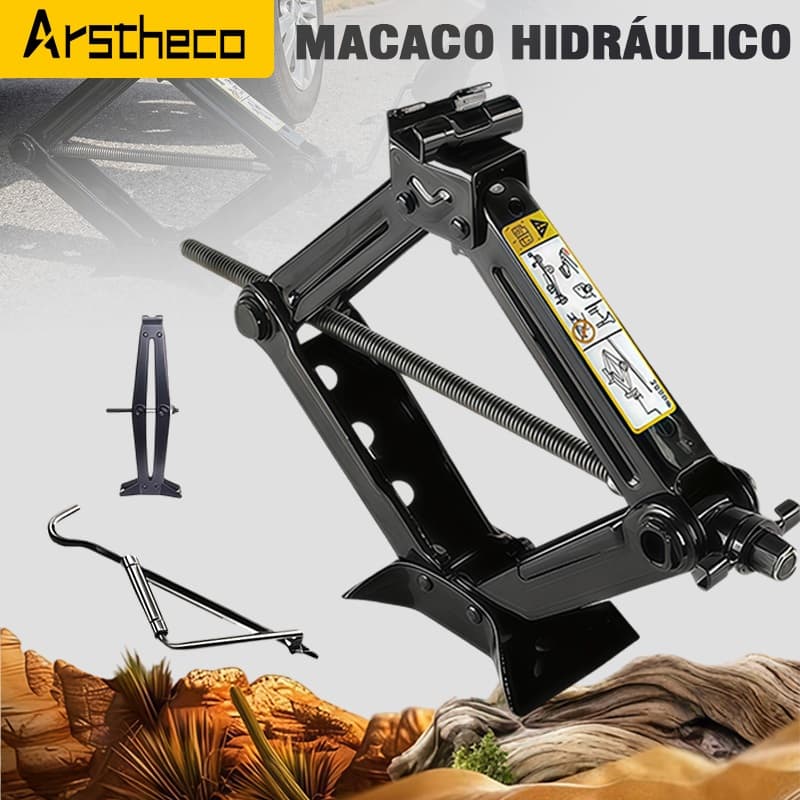 Macaco Hidráulico Sanfona 1.5/3 Toneladas Jacaré Fácil de usar e extremamente robusto para Troca de Pneu