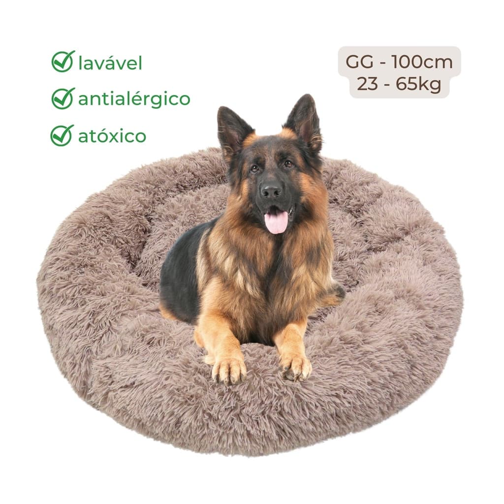 Cama Pet Nuvem Fofa Luxo Redonda De Pelúcia 100cm Caminha Grande Gigante Para Cachorros Cães