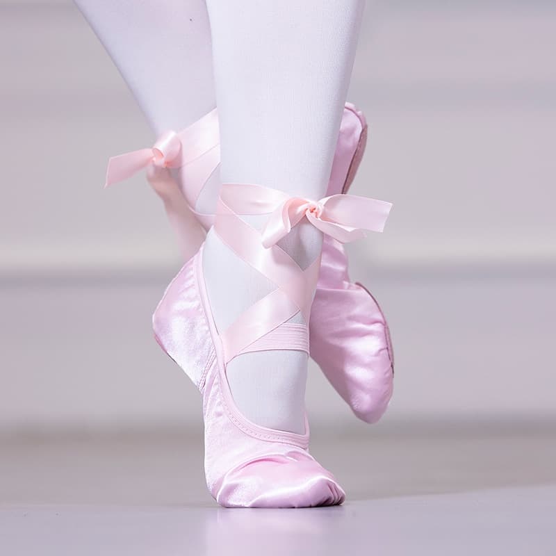 Sapatos de Ballet Satin Ribbon Adultos Sapatos de Professor Feminino Sapatos de Garra de Gato Soft Sole Practice Sapatos de Garra de Gato Body Dancing Shoes Ethnic Dance-DX